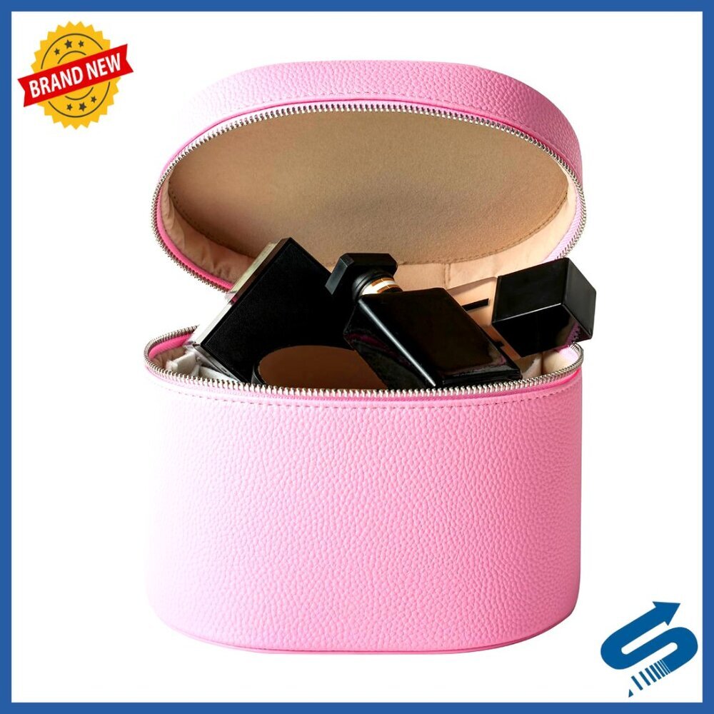 Waterproof PU Leather Toiletry Bag with Removable Divider Portable Cosmetic
